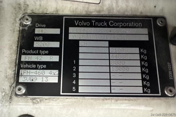 Flatbed truck with tarp VOLVO FH-460 4x2 LBW