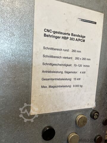 Bandsägeautomat inkl. Magazin Behringer HBP 303A / PCM