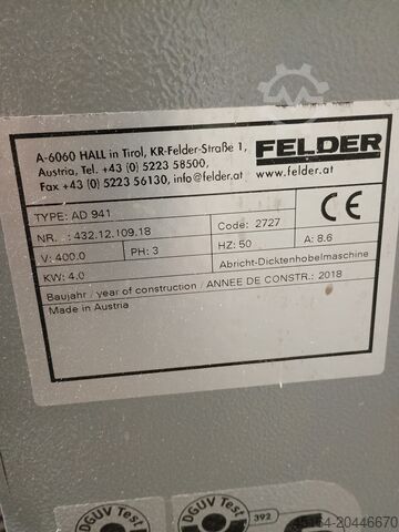Abricht-/Dickenhobelmaschine Felder AD 941