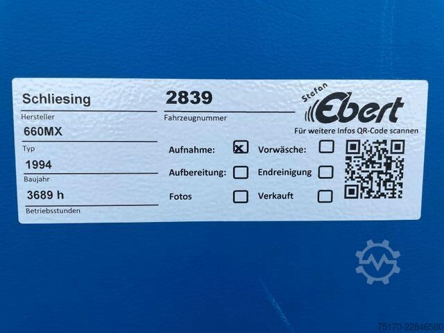 Baumaschine Schliesing MX 660 / Hacker / 3.689h / HATZ
