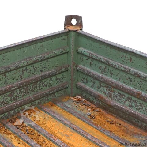 Used Stacking box steel fixed construction stacking box 1 long side half open, L: 1240, W: Kruizinga 98-6621GB