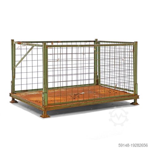 Used Mesh Container stackable and foldable 1 short side open, L: 1800, W: 1200, H: 1050 Kruizinga 98-6752GB