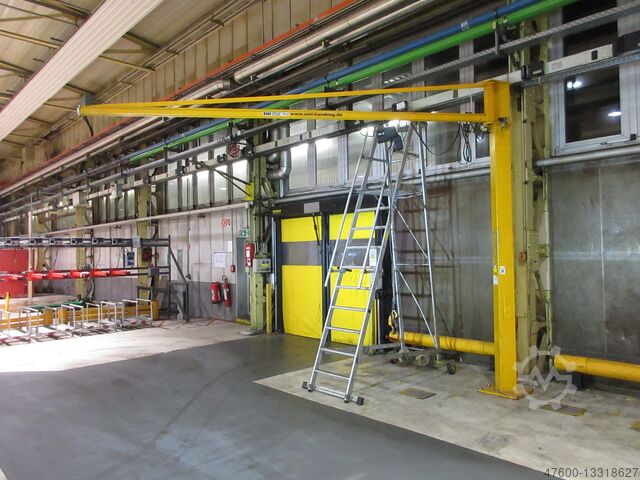 Saeulenschwenkkran Schwenkkran Kettenzug Demag Kran Drehkran Hallenkran 5m 50KG KBK 125Kg L 5m H 3,8m + Stahl Kettenzug