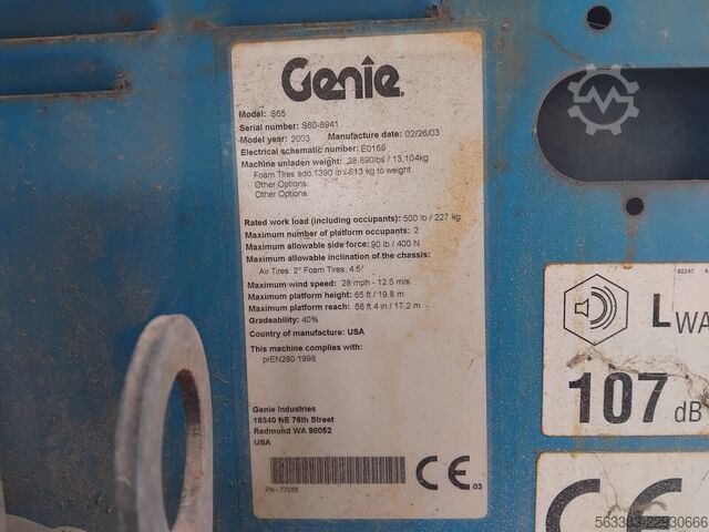 Teleskopbühne Genie S65