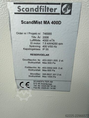Oil mist extractor, filter, separator Scandfilter ScandMist MA 400D