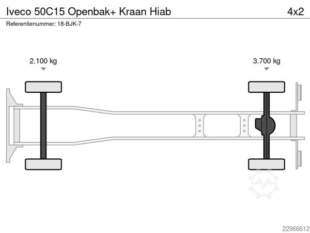 Crane Iveco 50C15 Openbak+ Kraan Hiab
