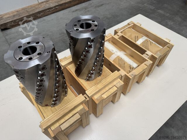 Set of 4 Spiral cutter heads D140 x 230 MBM Spiral Hobelkopf - Spiral cutterhead