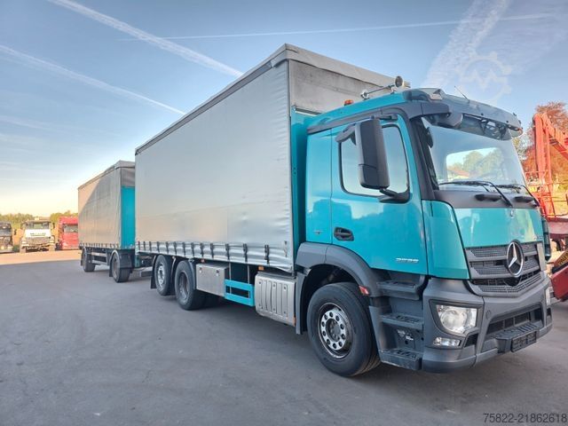 Flatbed truck with tarp MERCEDES-BENZ Antos 2536 / Schiebe Plane / WENIG KM