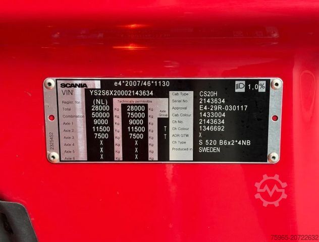Refrigerated truck SCANIA S520 V8 NGS KING FULL AIR RETARDER LUCHTENBERG B