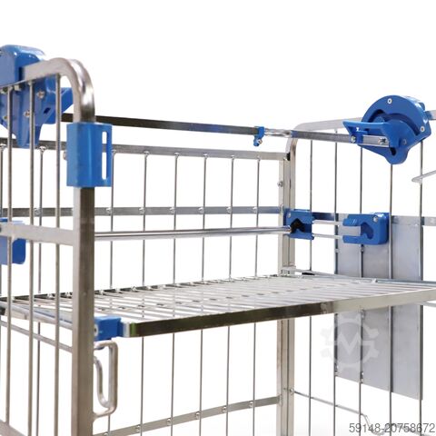 Used Laundry roll container with 2 shelves, L: 820, W: 600, H: 1780 (mm). , L: 820, W: Kruizinga 77-00342