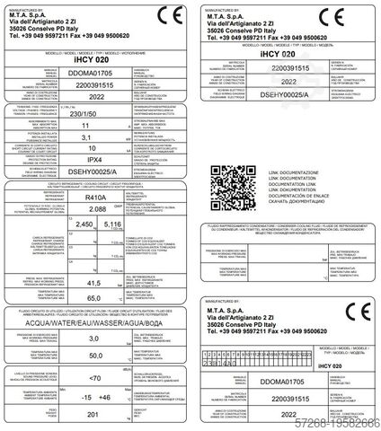 Klimaanlage MTA S.p.A., Kühlmaschinen Cycnus iHCY 020 PT1+FSH