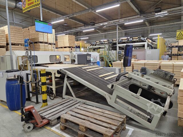 Pressing line for glued solid wood panel Kallesoe LHF 6114+KL30+STACKER