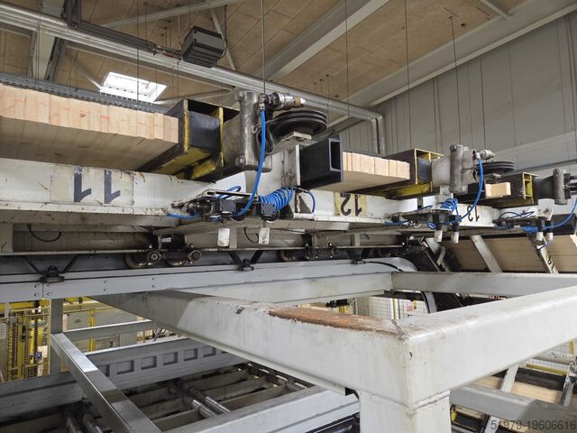 Pressing line for glued solid wood panel Kallesoe LHF 6114+KL30+STACKER