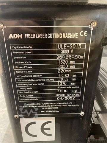 Laserschneidmaschine ADH ULE-3015 kuitulaser