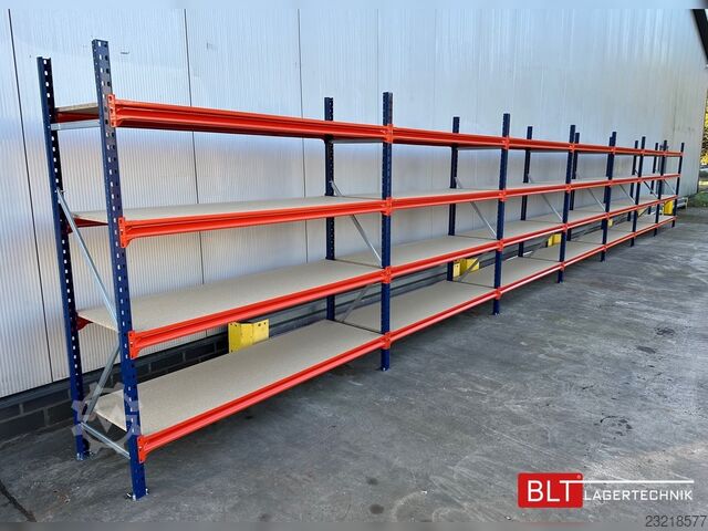 Weitspannregal ca. 57 lfm. Weitspannregale H: 200 cm T: 60 cm , 400 kg Fachlast , 4 Ebenen