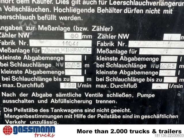 Tanker truck MAN TGA 26.400 6x2-4 BL, A1, Lenk-/Liftachse, ADR,