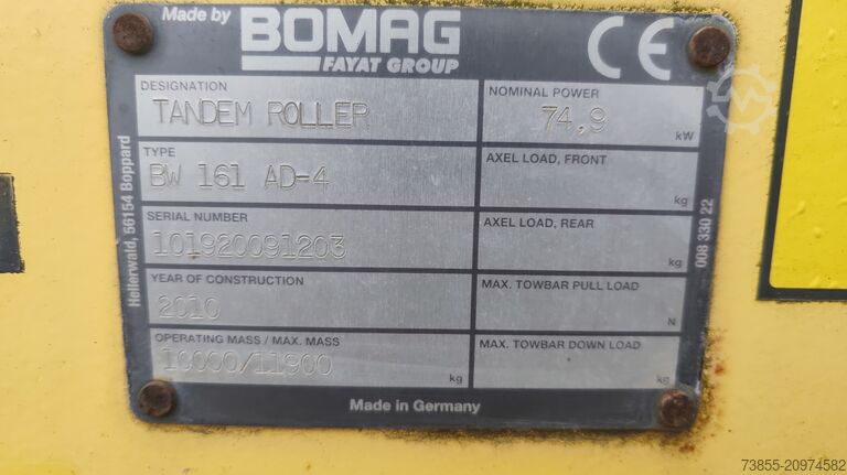 Tandem Roller Bomag BW 161 AD-4