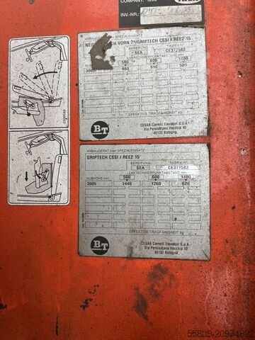 Electric 3-wheel forklift BT C3E160 // Vorschubgabeln 1990 mm ausgefahren