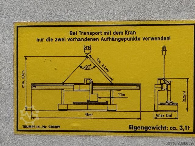 Laser punching machine TRUMPF Trumatic 600 L-1600
