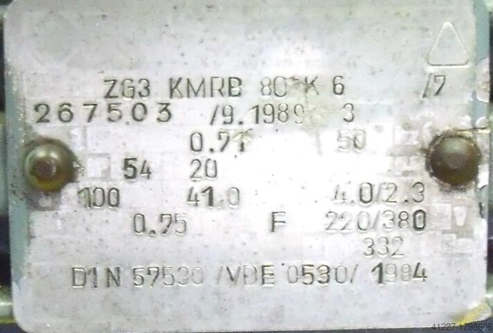 Geared motor 0.75 kW 100 rpm VEB ZG3KMRB80K6