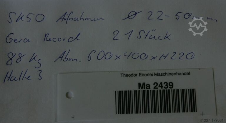 Milling chucks 21 pieces GERA SK50