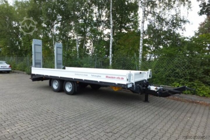 Low loader trailer Möslein TTT 11- 6,28 Weiß  Neuer Tandemtieflader