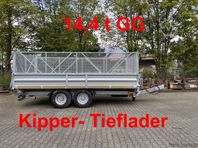 Kippanhänger Möslein TTD 14  5,70 m  14 t Tandem- Kipper Tieflader 5,70 m lang, Breite Reifen-- Neufahrzeug --