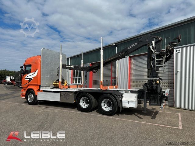 Truck mounted crane SCANIA R 580 6x4 HNB*Kurzholz*Kesla Kran*EXTE Rungen*