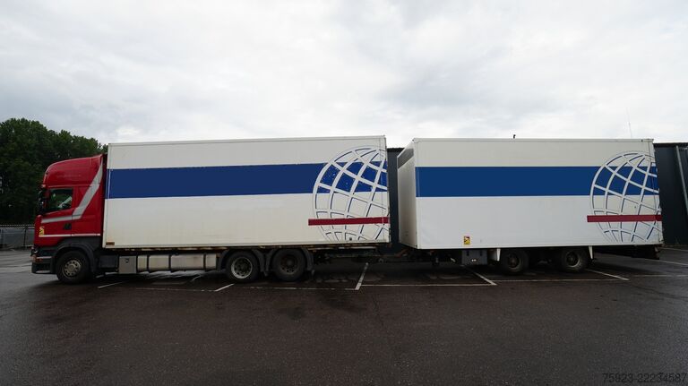 Suitcase Scania R 400 6x2 closed box in combo with trailer