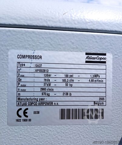 Screw compressor Atlas Copco GA37