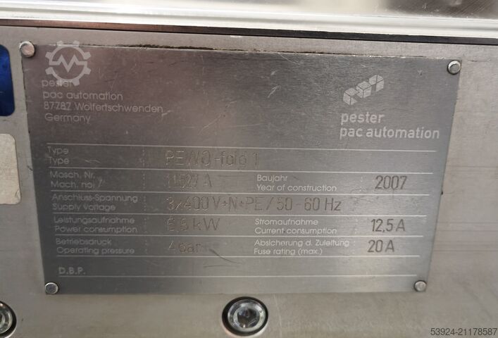Folien Volleinschlagmaschine Pester Pewo fold 1