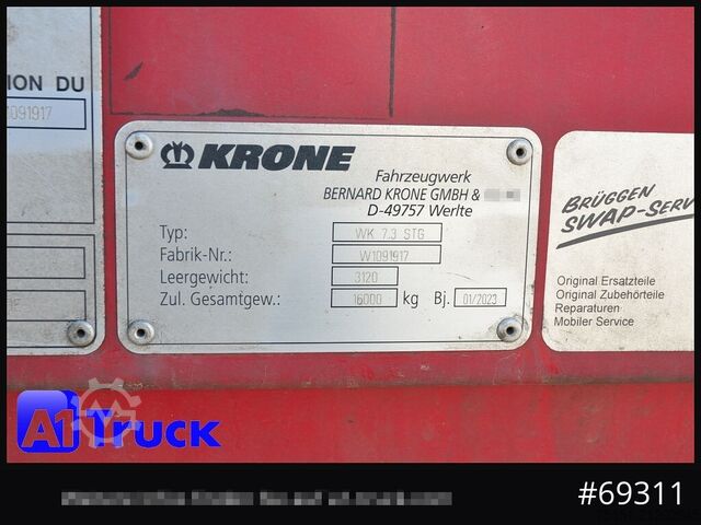 Wechselbrücke mit Kofferaufbau KRONE WB BDF 7,45 Koffer,  2770mm innen, beschädigt