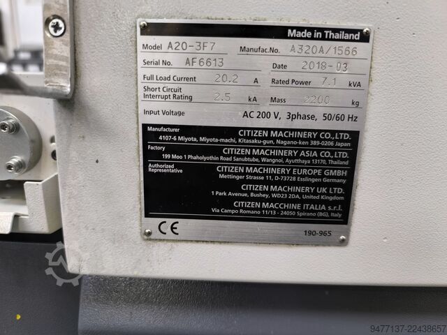 Drehautomat Schweizer Bauart Citizen A20-3F7