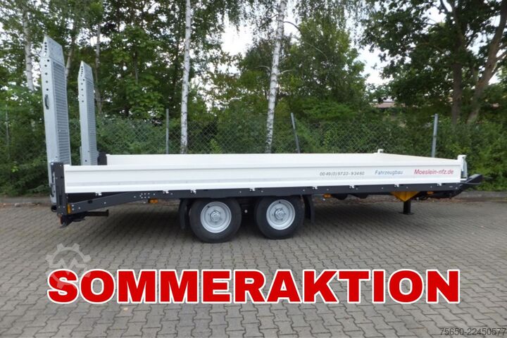 Low loader trailer Möslein TTT 11- 6,28 Weiß  Neuer Tandemtieflader