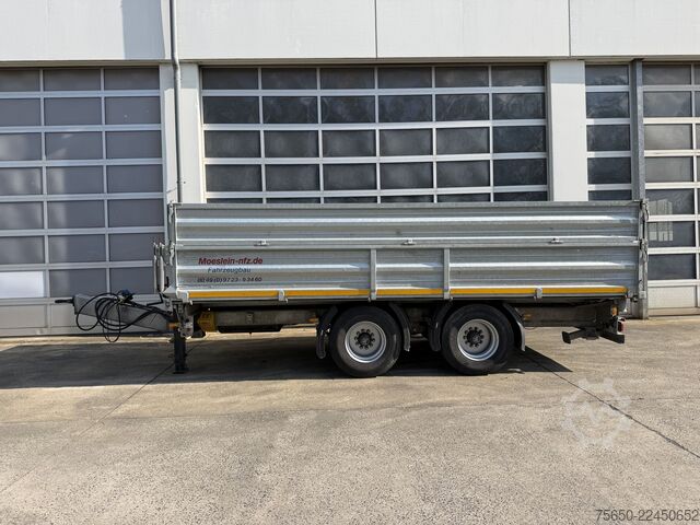 Three-way tipper trailer Möslein DTD 18 Schwebheim  19 t Tandemkipper- Tieflader- Aufsatzbordwände