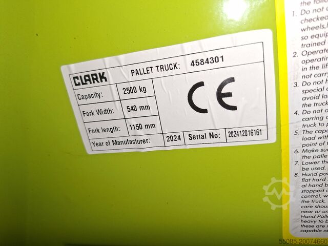 Hand Pallet Truck Clark CPJ25 - 540X1150 mm *Neu