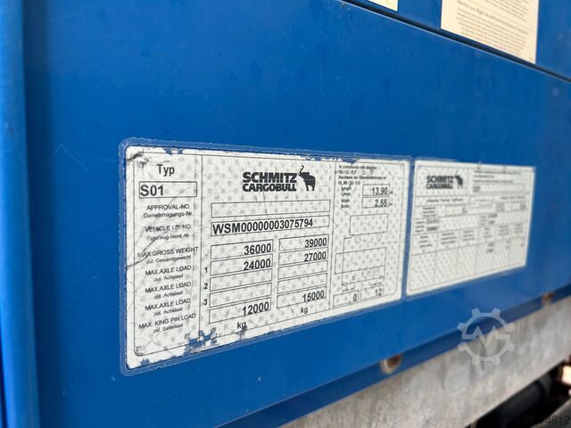 Open semitrailer with tarp SCHMITZ CARGOBULL S01 / Rahmen Verzinkt