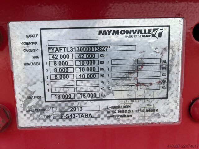 Tieflader-Sattelauflieger FAYMONVILLE F-S43-1ABA / hydr. Hubbed / Funk / Seilwinde