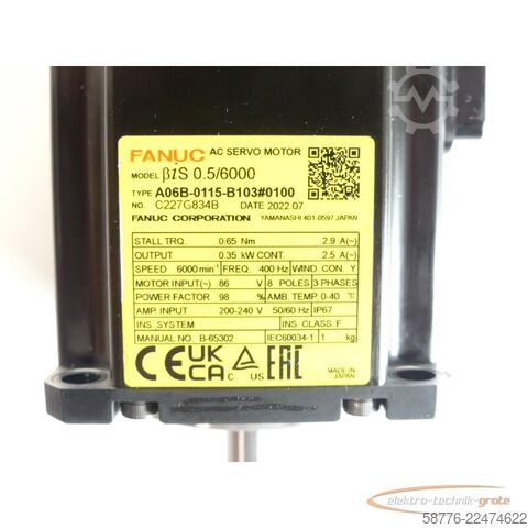 Control unit Fanuc A06B-0115-B103#0100 Servomotor SN C227G834B