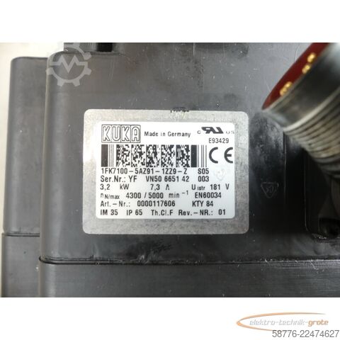 Control unit KUKA 1FK7100-5AZ91-1ZZ9-Z S05 Servomotor SN: YFVN50665142003