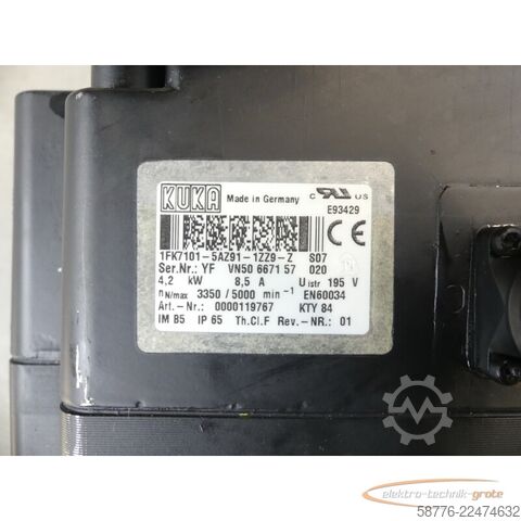 Control unit KUKA 1FK7101-5AZ91-1ZZ9-Z S07 Servomotor SN: YFVN50667157020