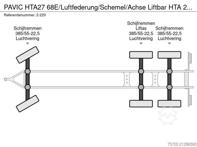 Holztransporter PAVIC HTA27 68E/Luftfederung/Schemel/Achse Liftbar HT...