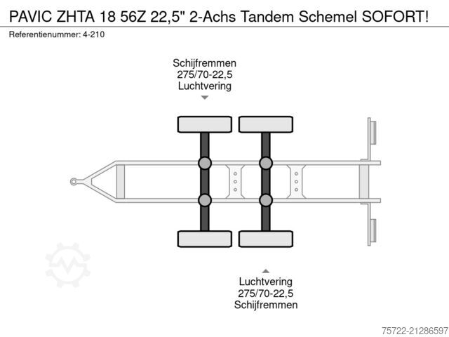 Timber transporter PAVIC ZHTA 18 56Z 22,5" 2-Achs Tandem Schemel SOFORT!