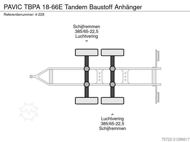 Loading platform PAVIC TBPA 18-66E Tandem Baustoff Anhänger