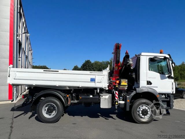 3-Seiten-Kipper MAN TGM 18.320 4x4 Meiller Trigenius FASSI F135