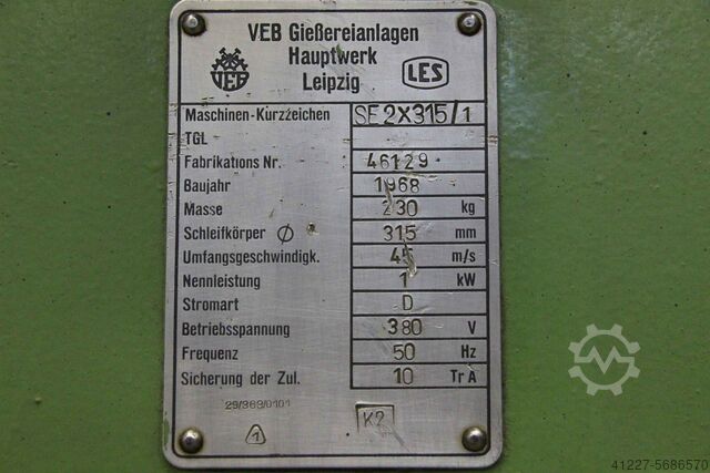 Doppelschleifbock VEB SE 2x315/1