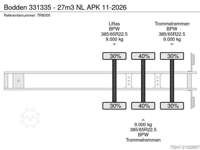 Tipper Bodden 331335 - 27m3 NL APK 11-2026