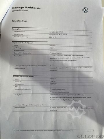 Kastenwagen VW T6 Kasten lang Flügeltüren KLIMA NAVI PDC SHZ TEMPOMAT