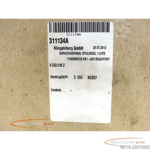 Component Klingelnberg Werkzeugspindel für  Verzahnungsmaschine - ! -