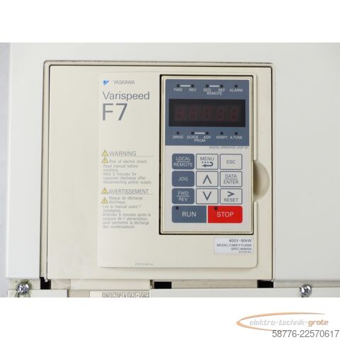 Component Yaskawa CIMR - F7C4090 Frequenzumrichter SN:J00191129500002